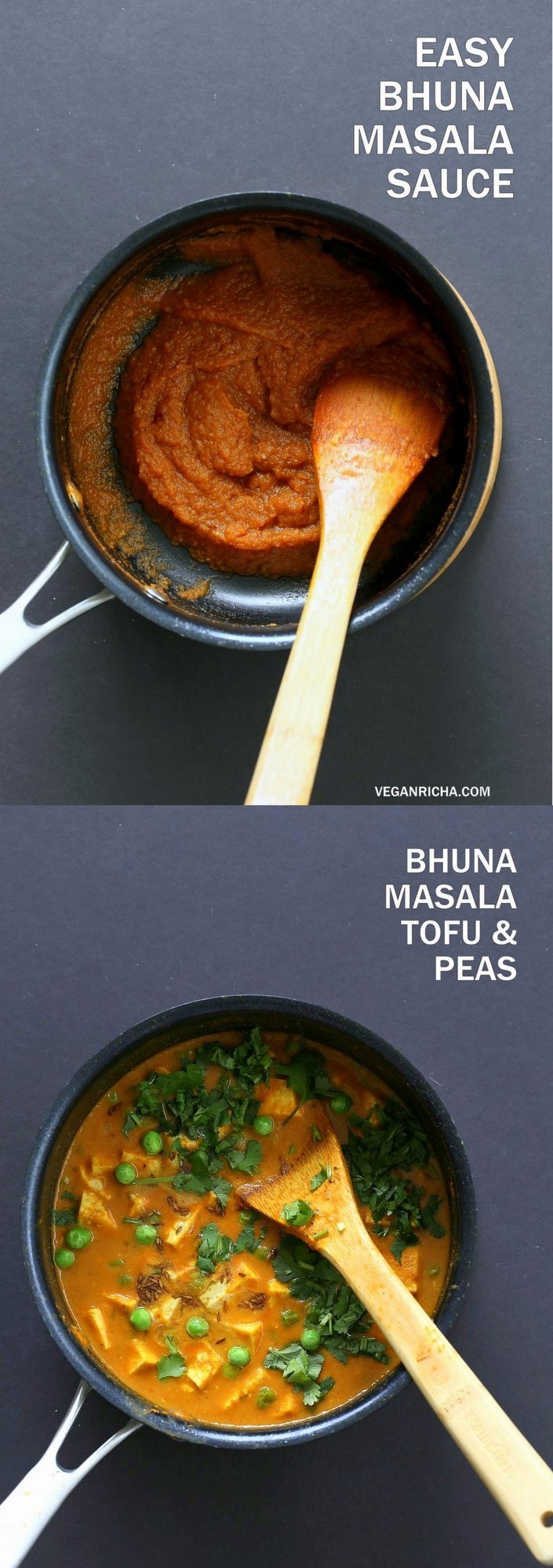Easy Bhuna Masala Sauce for Indian curries. 1 Pot 30 Minute Masala Sauce. Bhuna means roasted. Use this roasted masala simmer sauce for quick curries. Add non dairy milk or cashew cream or yogurt. #Vegan #Glutenfree #Recipe #VeganRicha | VeganRicha.com