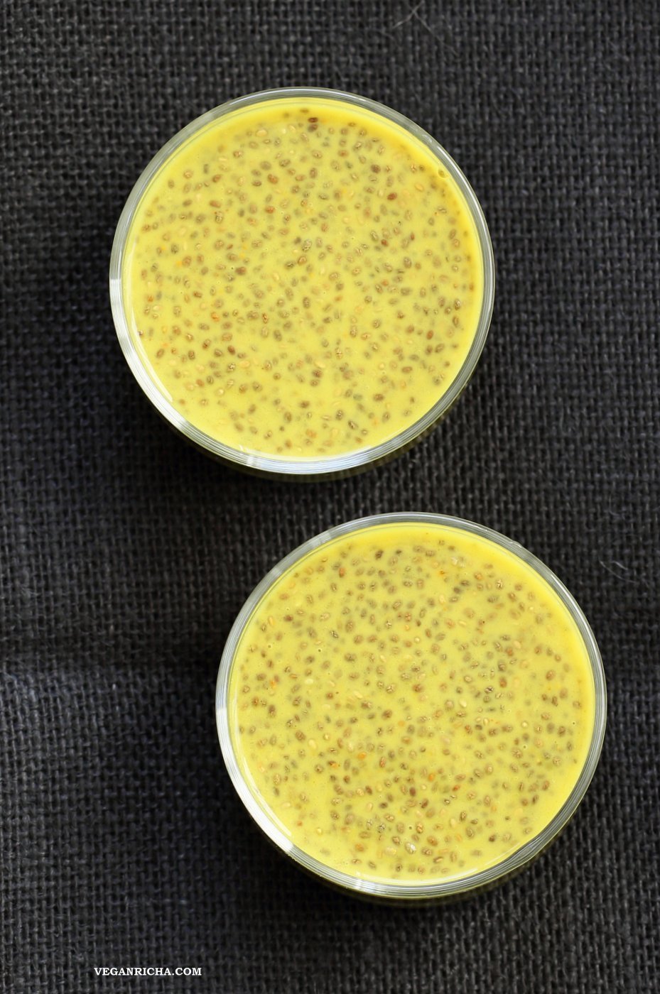 Golden Milk Chia Pudding. Turmeric Milk, spices and orange in this chia pudding makes an amazing breakfast. Vegan Gluten-free Nut-free Soy-free Recipe #veganricha | VeganRicha.com