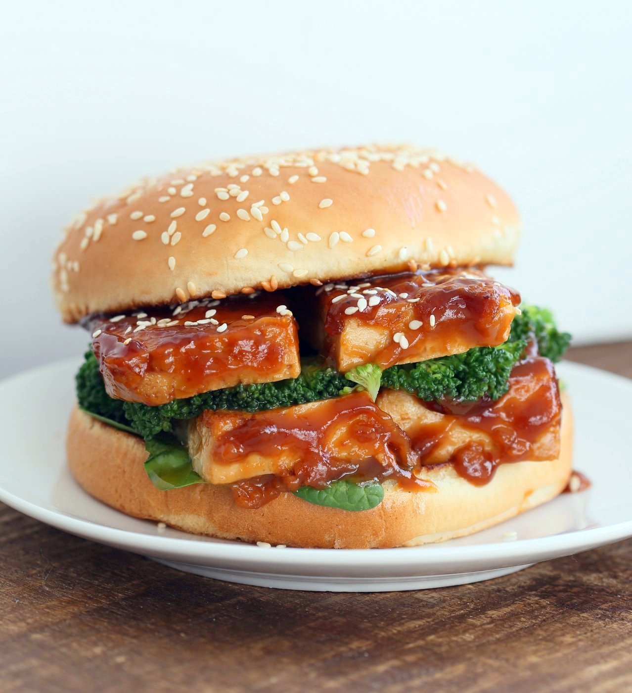 General Tso's Tofu Sandwich. Vegan General Tso Sauce Recipe. Bake the tofu or pan fry, add blanched veggies and make a sandwich or wrap. Vegan Nut-free Recipe. can be gluten-free with gf buns or wrap. | VeganRicha.com