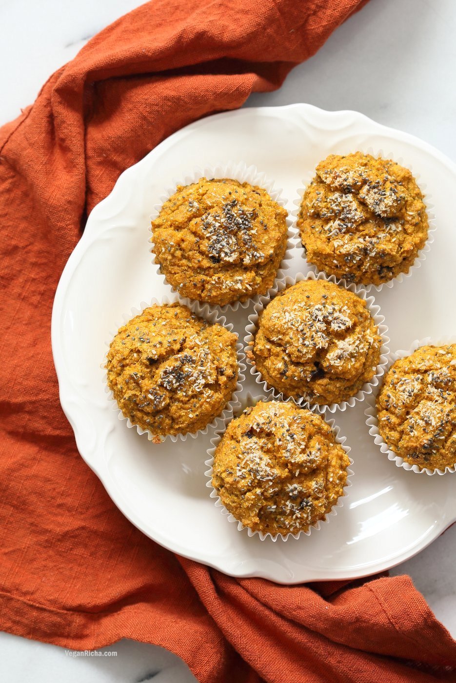 Our Vegan Turmeric Carrot Muffins in a white plate