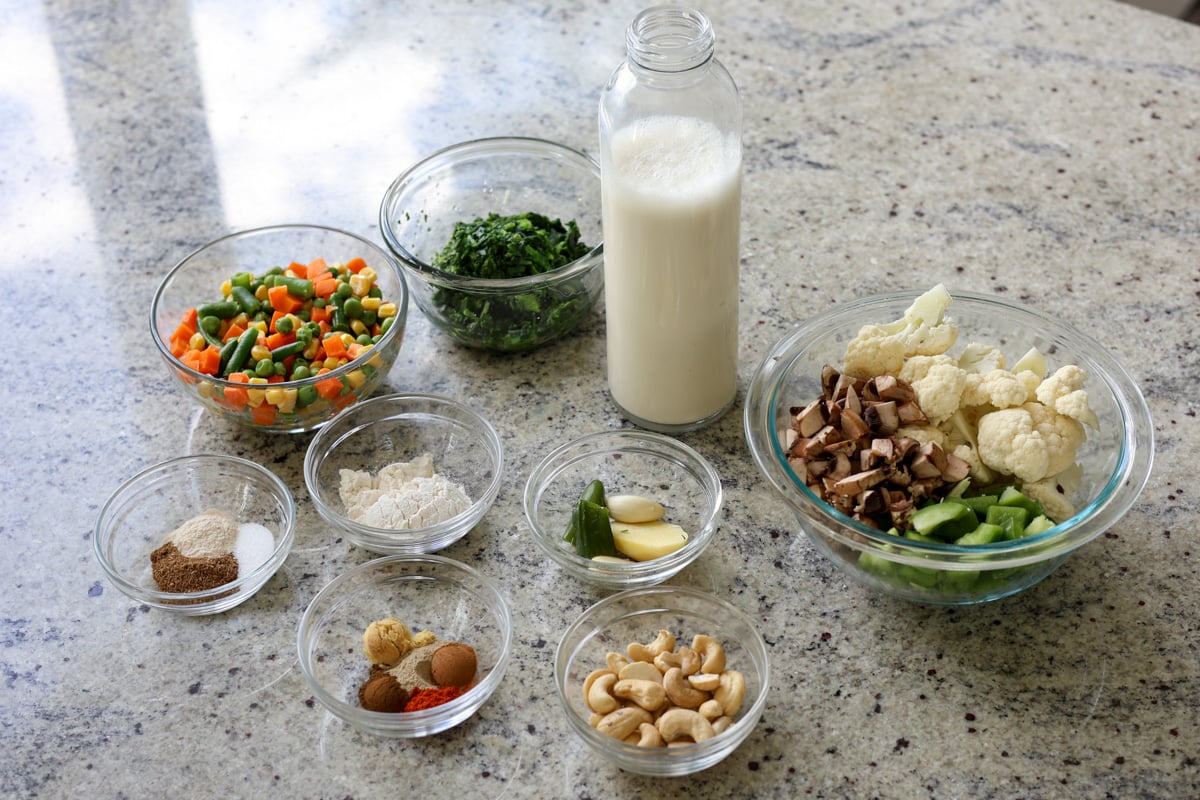 masala vegetable pot pie ingredients