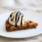 Peanut Butter Chickpea Cookie Pie. Chickpea Peanut Butter Cookies. Deep dish Cookie Pie. Fudgy Chocolate Chip Chickpea Cookie Pie Recipe. Vegan Gluten-free Soy-free Recipe | VeganRicha.com