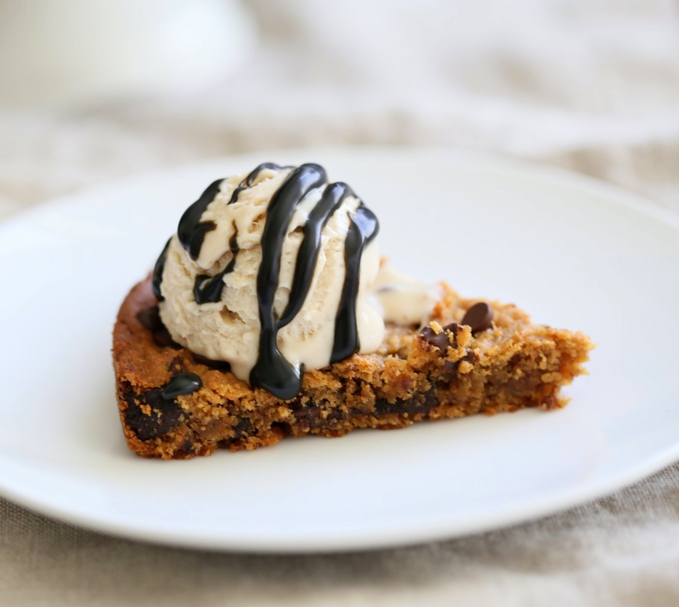 Peanut Butter Chickpea Cookie Pie. Chickpea Peanut Butter Cookies. Deep dish Cookie Pie. Fudgy Chocolate Chip Chickpea Cookie Pie Recipe. Vegan Gluten-free Soy-free Recipe | VeganRicha.com