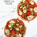 Easy Baked or Grilled Vegetable Fajitas Tortilla Pizza. Toss the peppers, corn and veggies in smoky Fajita Seasoning, then grill with vegan cheese. Top with salsa or other toppings. Vegan Soyfree Recipe. Easily Glutenfree | VeganRicha.com