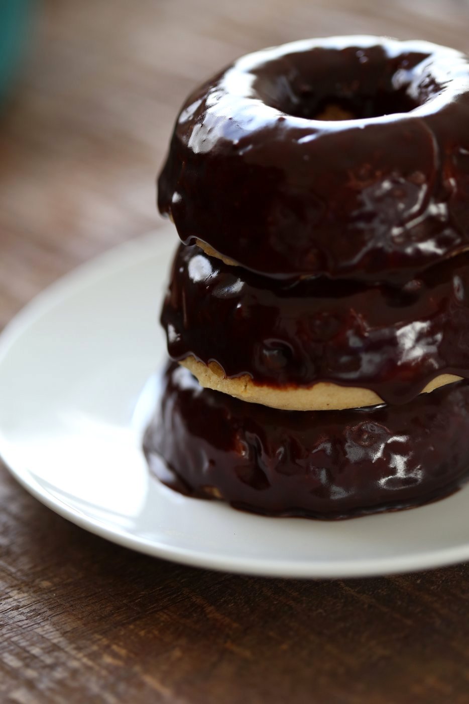 Vegan Donuts Recipe with Chocolate Glaze. Classic Vegan Doughnut. Easy, quick and impresses everyone. Simple Baked Donut Recipe. Vegan Soy-free. | VeganRicha.com