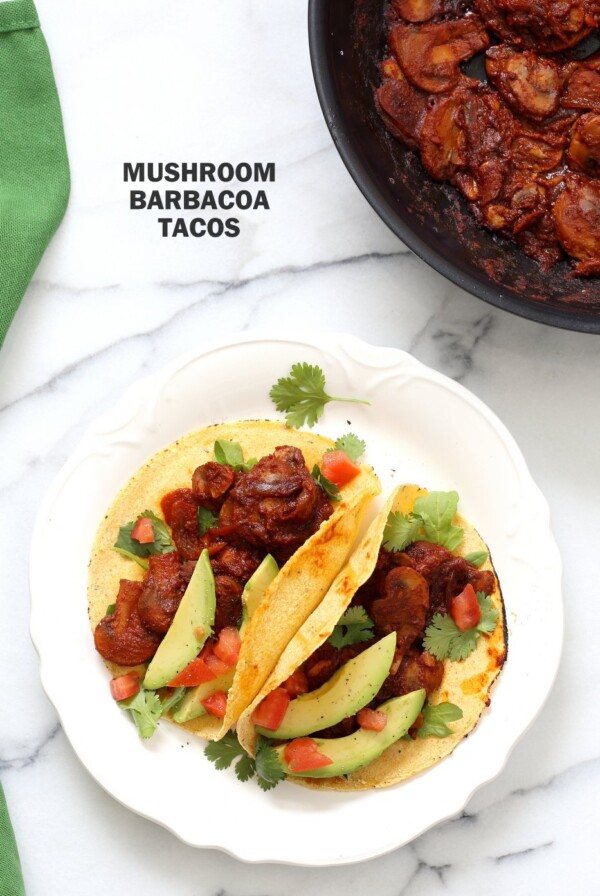 Vegan Barbacoa Mushroom Tacos . This Barbacoa Sauce is super easy and versatile. Use it with beans, lentils or other shredded vegetables for variation. Vegan Barbacoa Recipe. Gluten-free Nut-free Recipe | VeganRicha.com #glutenfree #veganricha #vegan
