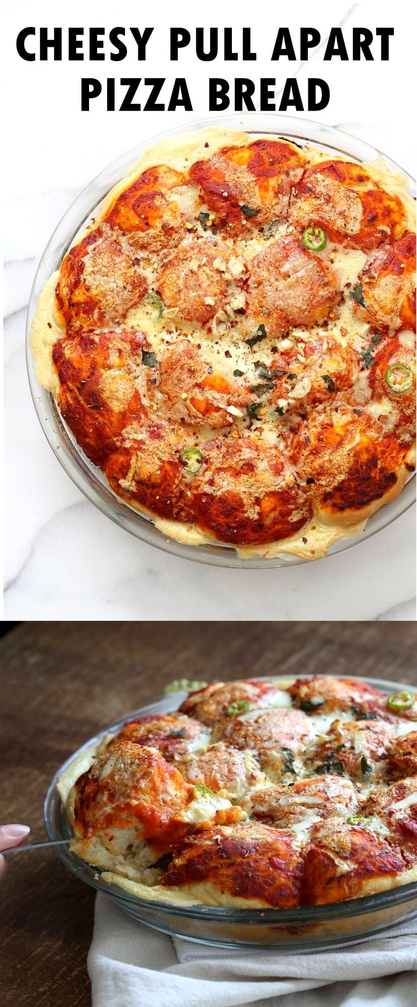 Cheesy Pull Apart Pizza Bread. Pizza Monkey bread. Add roasted veggies, olives, mushrooms to make into a pizza bake. Vegan Soy-free Recipe. | VeganRicha.com