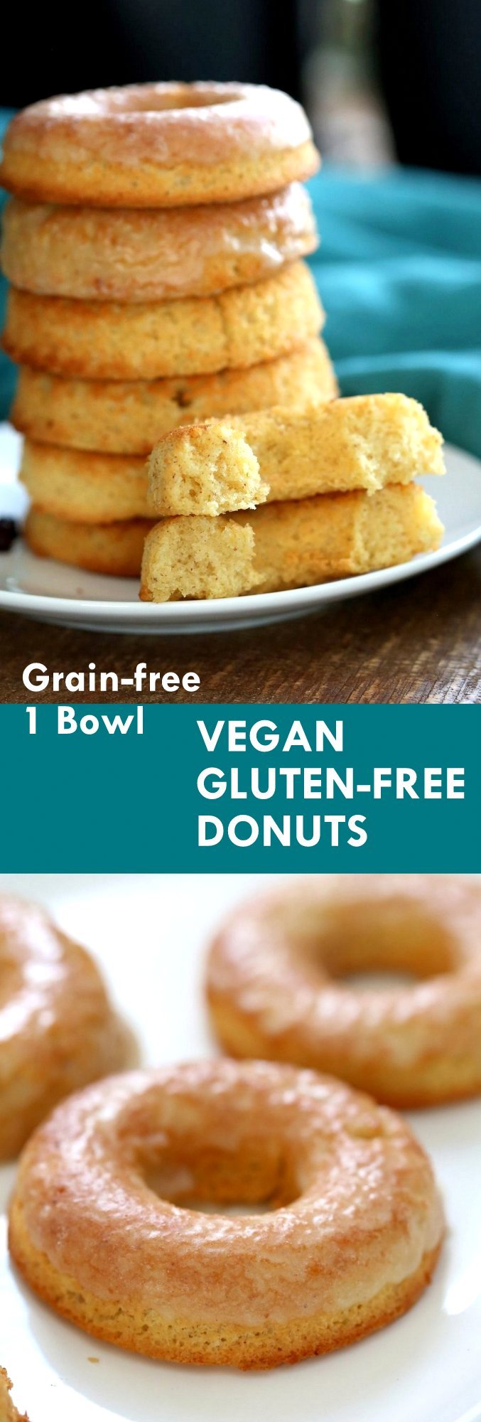 Vegan Gluten-free Lemon Donuts. These baked gluten free doughnuts are amazingly soft. They are grain-free, Easy, Zesty. Use lemon or lime. Baked Gluten-free Doughnuts. Vegan Glutenfree Grainfree Soyfree Recipe. Can be nutfree. VeganRicha.com