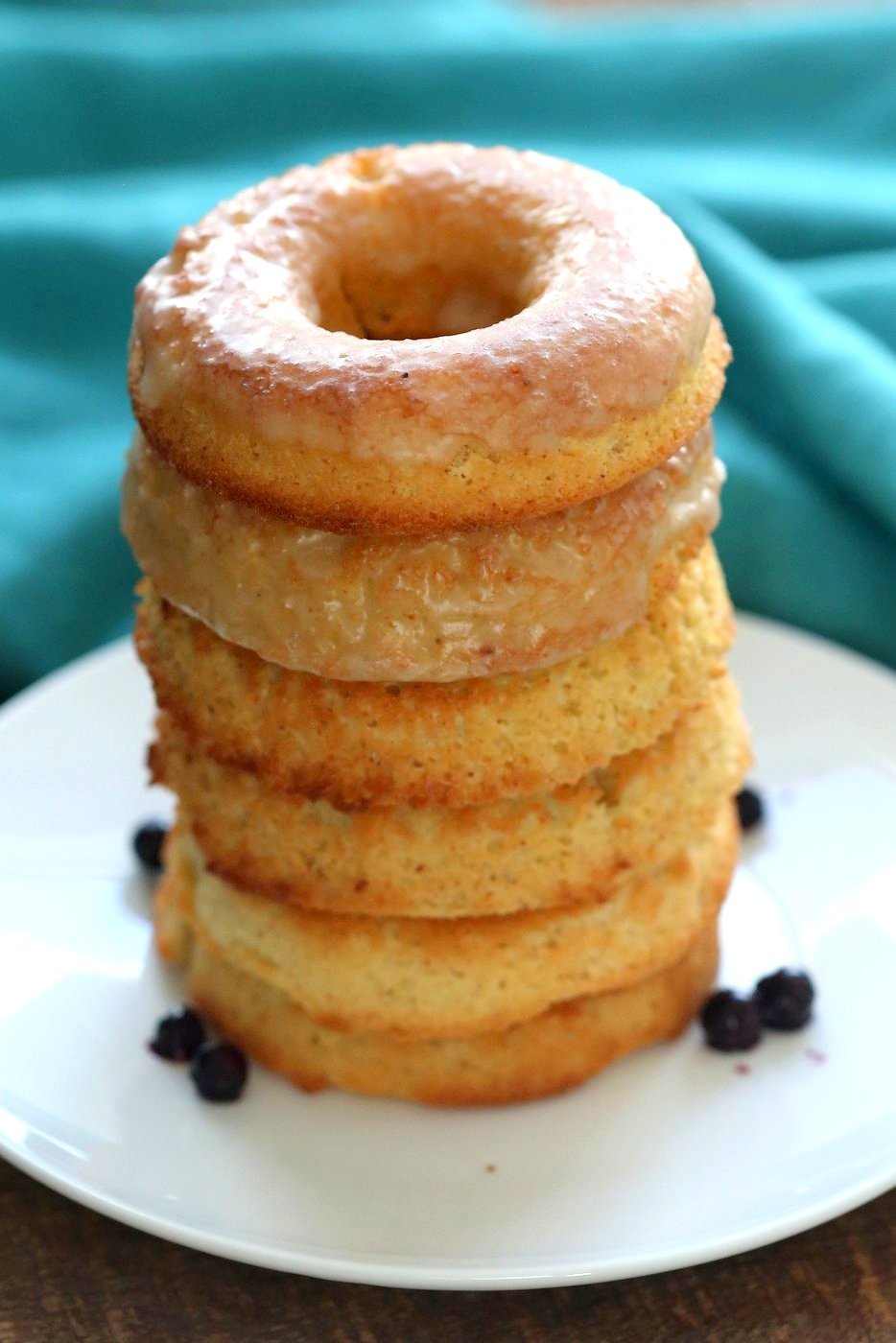 Vegan Gluten-free Lemon Donuts. These baked gluten free doughnuts are amazingly soft. They are grain-free, Easy, Zesty. Use lemon or lime. Baked Gluten-free Doughnuts. Vegan Glutenfree Grainfree Soyfree Recipe. Can be nutfree. VeganRicha.com