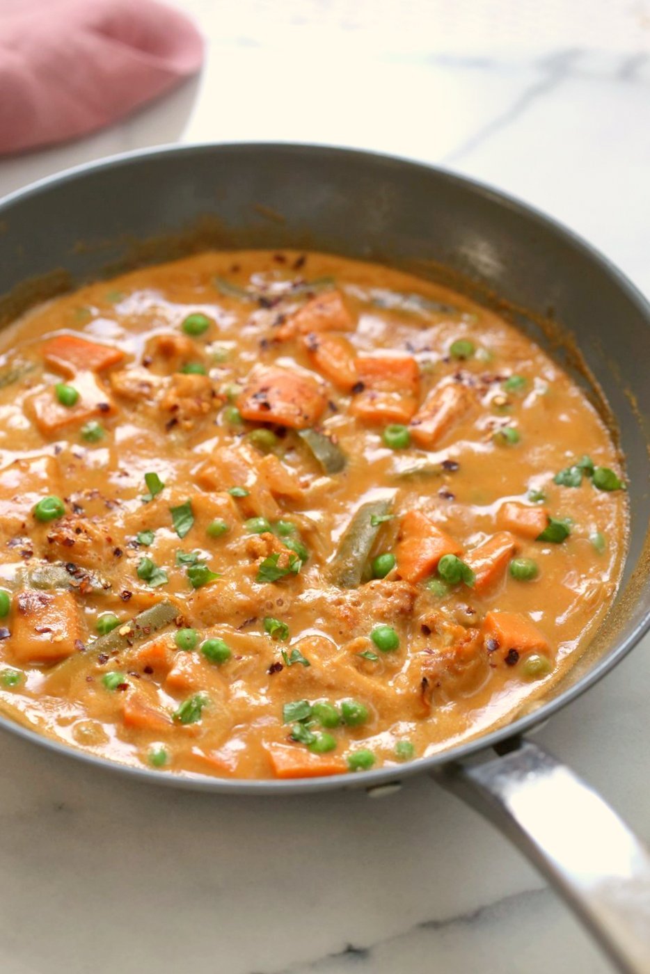 Vegetable Peanut Sweet Potato Curry. Quick and Easy Weekday or Weekend Meal. Serve over rice or quinoa or with toasted pita bread. Vegan Gluten-free Soy-free Recipe. Can be nut-free with sunbutter | VeganRicha.com
