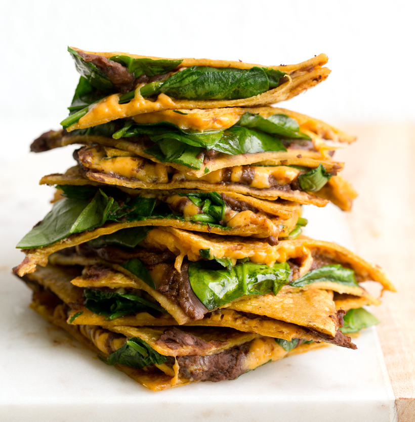 Bean and Cheese Vegan Quesadillas