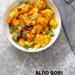 Instant Pot Aloo Gobi - Curried Potato Cauliflower. 1 Pot Aloo Gobhi. Indian Gobi Aloo Masala. Vegan Gluten-free Soy-free Nut-free Recipe | VeganRicha.com