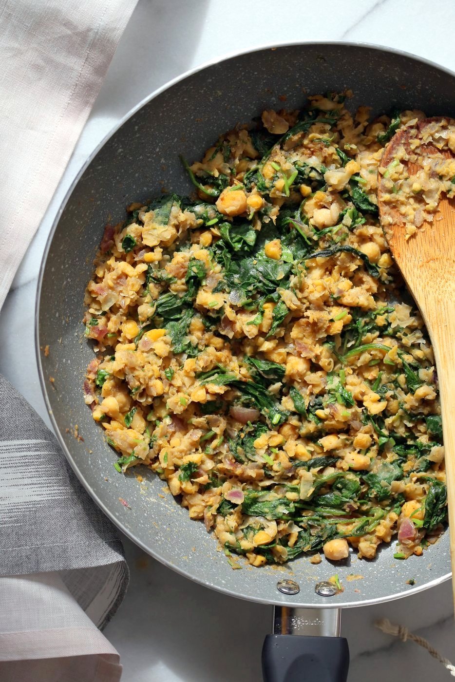 Chickpea Spinach Pie with Berbere Spice. Easy Chickpea Spinach Pastry for holidays and company with vegan puff pastry. Use spices or blends of choice. Use lentils for variation. Vegan Soy-free Nut-free Recipe.  | VeganRicha.com