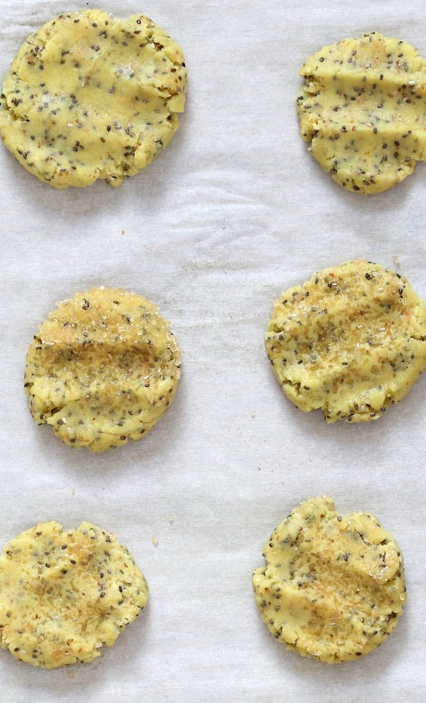 Vegan Lemon Cookies with Chia. Zesty, Bite size Soft cookies for snacking or weekend baking. Vegan Recipe. Easily Gluten-free, Nut-free | VeganRicha.com