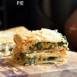Chickpea Spinach Pie with Berbere Spice. Easy Chickpea Spinach Pastry for holidays and company with vegan puff pastry. Use spices or blends of choice. Use lentils for variation. Vegan Soy-free Nut-free Recipe.  | VeganRicha.com