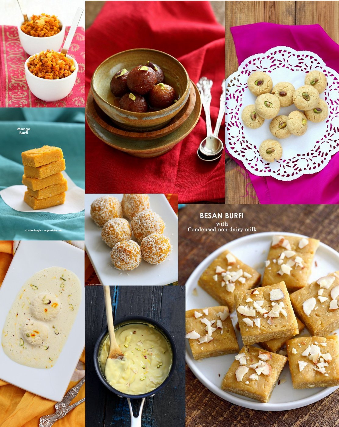 Vegan India Sweets and Desserts for Diwali | VeganRicha.com #veganricha #dairyfree #veganindian #glutenfree