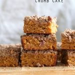 Vegan Gluten free Coffee Cake - Simple Fall Sweet Potato Pecan Crumb Cake with Pumpkin pie spices. Warm Cozy slice of cake. Gluten-free Soy-free Recipe.  | VeganRicha.com