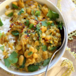 Cannellini and Lentil Jamaican Curry. Ran out of chickpeas to make lentil and chickpea Jamaican curry. Easy Coonut Curry with Jamaican Curry spices and beans and red lentils. #Vegan #Glutenfree #Soyfree #Nutfree #Recipe #veganricha | VeganRicha.com