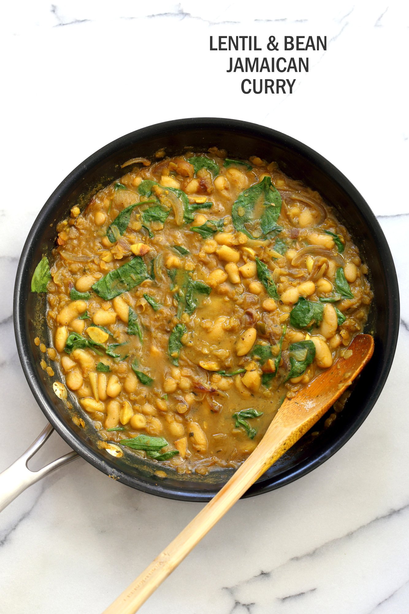 Cannellini and Lentil Jamaican Curry. Ran out of chickpeas to make lentil and chickpea Jamaican curry. Easy Coonut Curry with Jamaican Curry spices and beans and red lentils. #Vegan #Glutenfree #Soyfree #Nutfree #Recipe #veganricha | VeganRicha.com