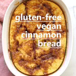 Vegan Gluten free Cinnamon Roll Bread - Yeast-free Gluten-free Grain-free Cinnamon bread Recipe. Soft, fluffy and amazing . Can be nut-free. | #vegan #glutenfree #cinnamonroll #veganricha