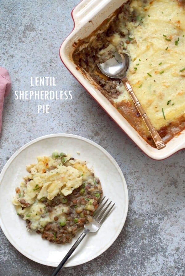 Vegan Shepherd's Pie - Mushroom and Lentil Shepherdless Pie with Gravy and Garlic mashed potatoes. #Vegan #Glutenfree #Recipe. Can be soy-free. #veganricha | VeganRicha.com
