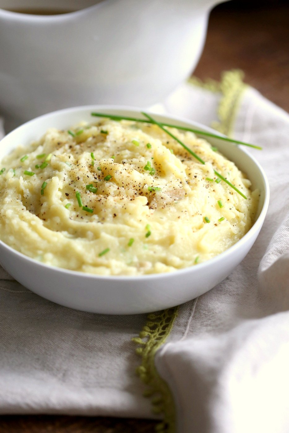Fluffy Instant Pot Mashed Potatoes with Vegan Gravy - 1 Pot - Mushroom Free. Can be Nut-free, soy-free. Serve over mashed potatoes, biscuits, thanksgiving loaf and more. #Vegan #Recipe #veganricha | VeganRicha.com