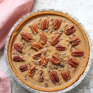 Vegan Chocolate Pecan Pie with Dates and Chai spice. All the pecan pie with chocolate. Vegan Derby Pie. Glutenfree with gf crust. Soyfree Recipe. #vegan #veganricha | VeganRicha.com