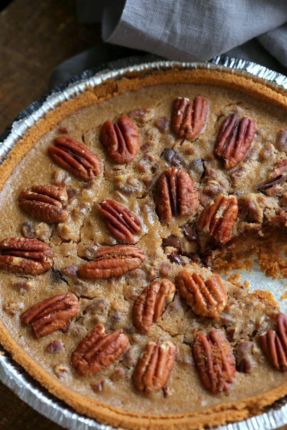 Vegan Chocolate Pecan Pie with Dates and Chai spice. All the pecan pie with chocolate. Vegan Derby Pie. Glutenfree with gf crust. Soyfree Recipe. #vegan #veganricha | VeganRicha.com