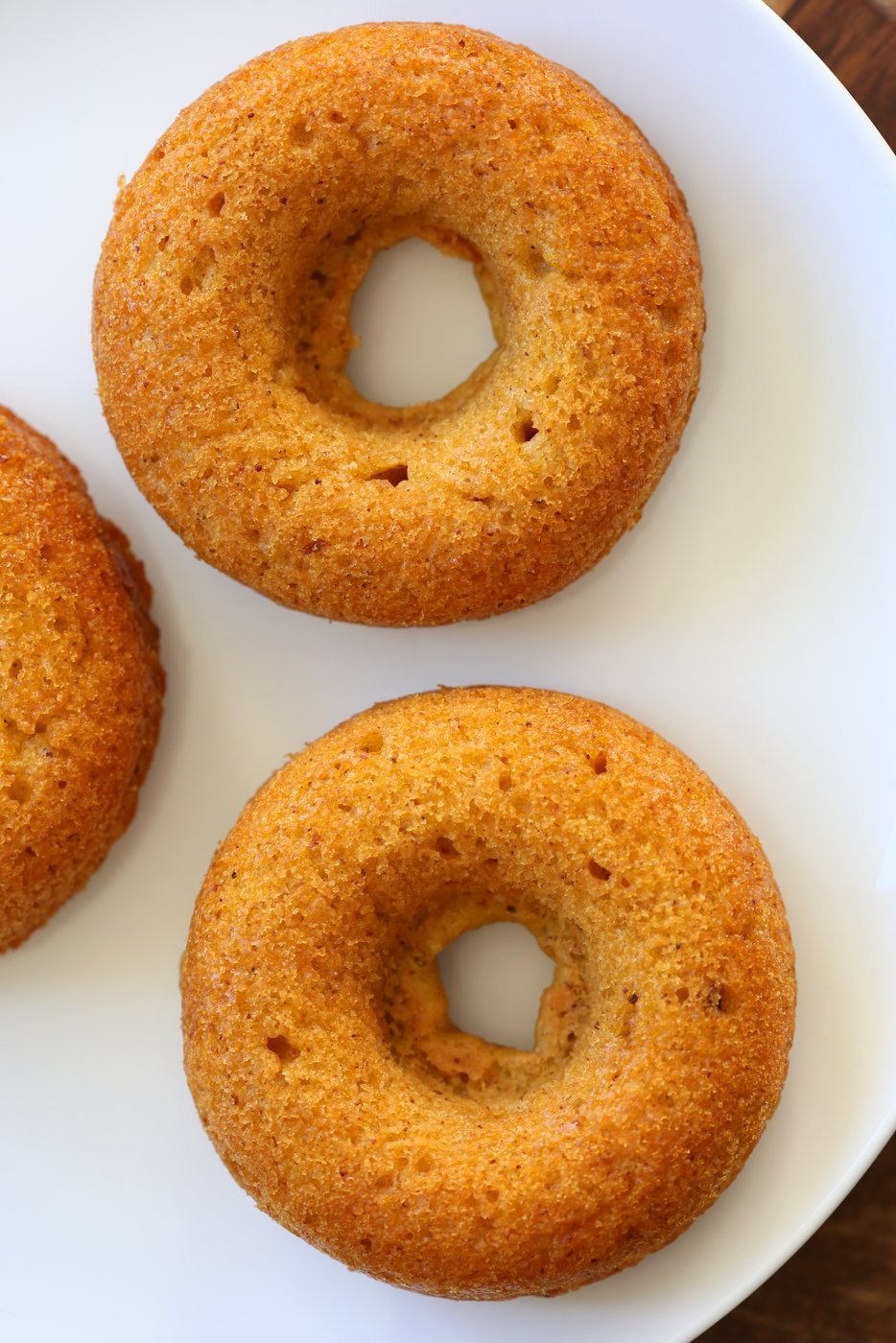 Vegan Pumpkin Donuts with Cinnamon Sugar. Soft, Spiced, Amazing. Vegan Doughnuts. Pumpkin Cinnamon  sugar Donuts. Nut-free option. #vegan #veganricha