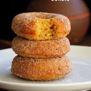 Vegan Pumpkin Donuts with Cinnamon Sugar. Soft, Spiced, Amazing. Vegan Doughnuts. Pumpkin Cinnamon  sugar Donuts. Nut-free option. #vegan #veganricha