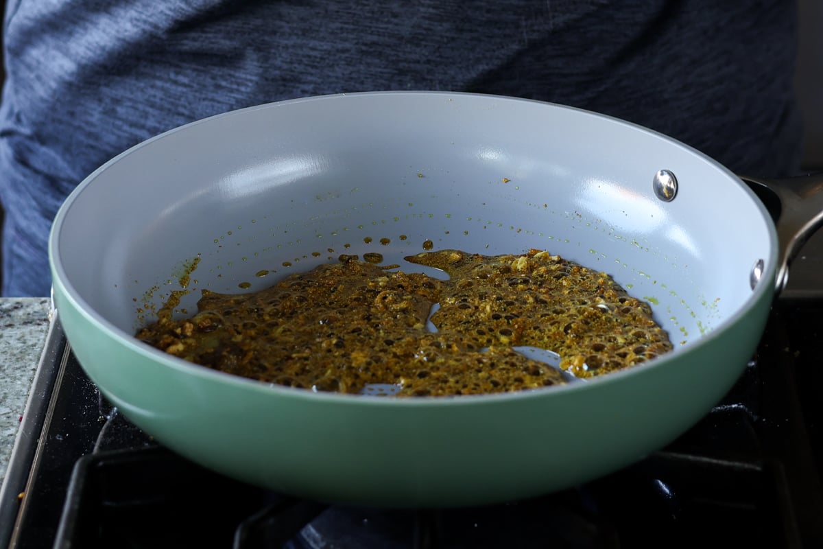 roasted spices in the pan