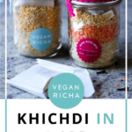 jars of khichdi mix, text overlay