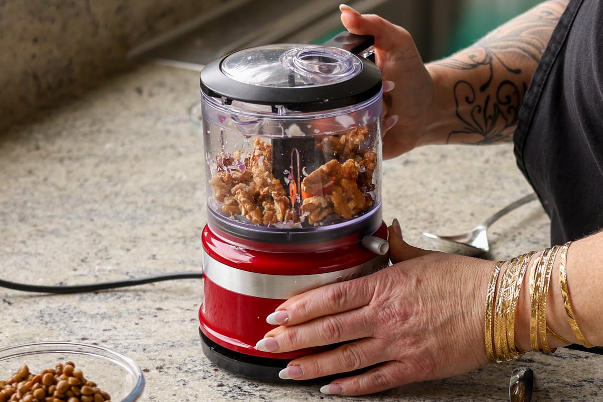processing the walnuts
