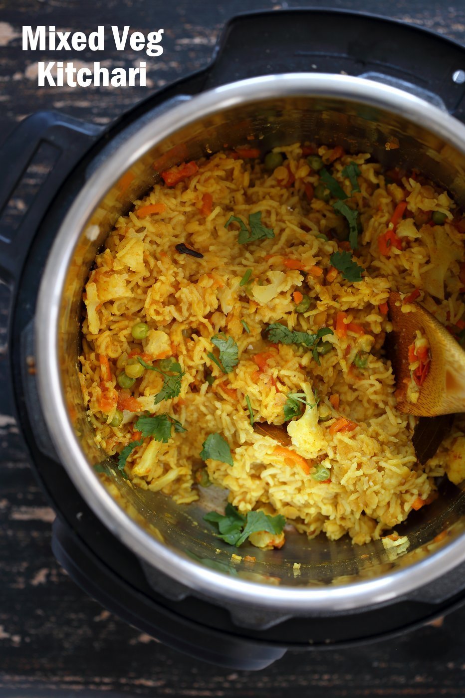Khichdi in a Jar - Mixed Vegetable Kitchari Mix for Instant Pot or Saucepan. Easy Lentil Rice Soup with Veggies.  Gift the jar full of lentils,, rice and spices. Empty into a pot with veggies of choice. Easy Weekday Dinner.  Vegan Gluten-free Soy-free Nut-free Recipe.  #vegan #veganricha