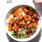 Baked Chili Garlic Tofu, Carrot, Chard and Noodle Bowls. Easy Weeknight Meal. Add some toasted cashews and other veggies of choice. #Glutenfree Nut-free #Vegan #Recipe #veganricha | VeganRicha.com 