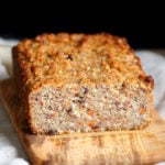 Gluten free Banana Bread. Grain-free Flourless Carrot Banana Bread. No Gum, no Aquafaba. #Vegan #grainfree #Glutenfree Soy-free #recipe. | VeganRicha.com