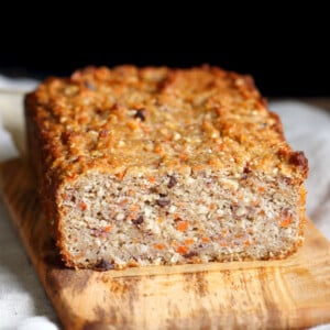 Gluten free Banana Bread. Grain-free Flourless Carrot Banana Bread. No Gum, no Aquafaba. #Vegan #grainfree #Glutenfree Soy-free #recipe. | VeganRicha.com
