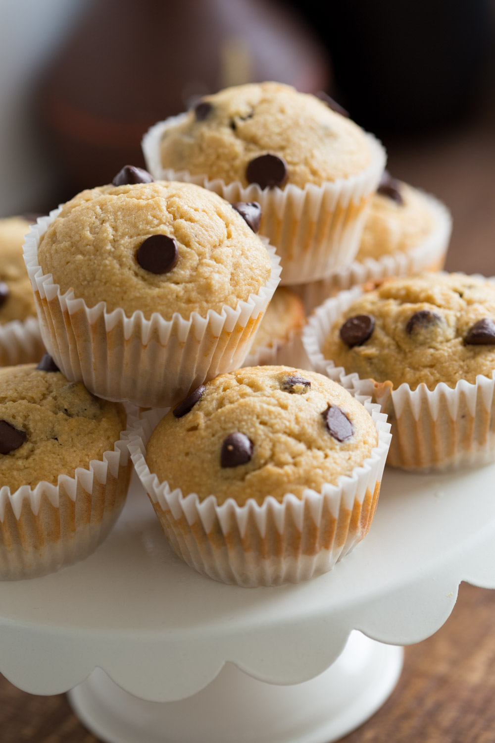 Vegan Chocolate Chip Muffins with coconut. These Soft, moist and chocolatey muffins take just a few minutes and have no added oil. #Vegan #Nutfree #Soyfree #Recipe #veganricha Use dried fruit instead of chocolate to make #oilfree | VeganRicha.com
