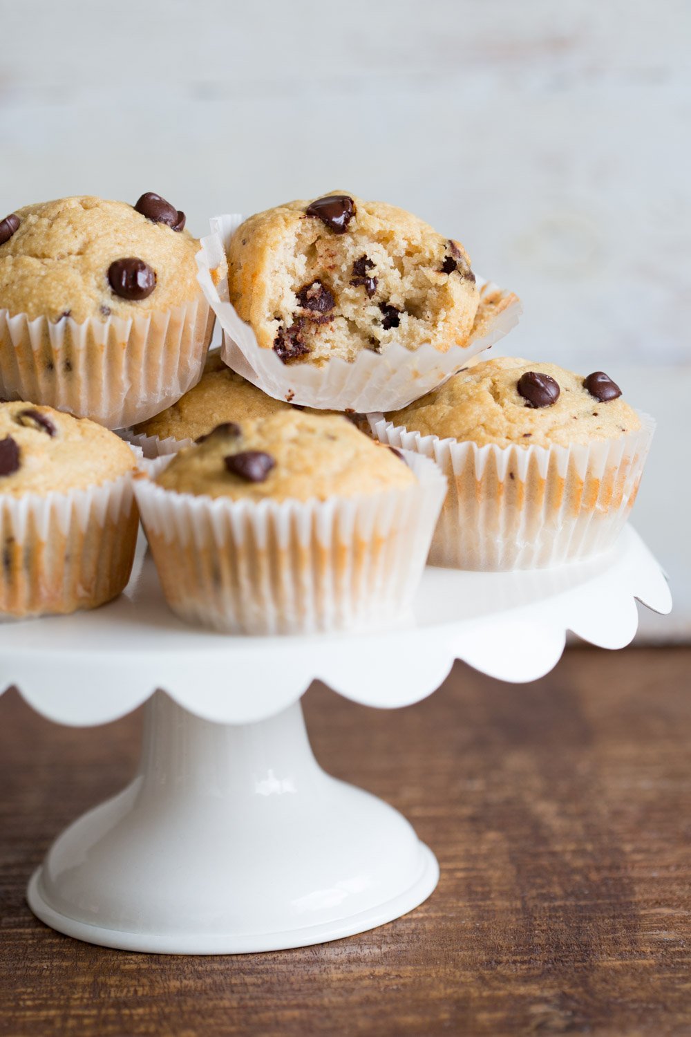 Vegan Chocolate Chip Muffins with coconut. These Soft, moist and chocolatey muffins take just a few minutes and have no added oil. #Vegan #Nutfree #Soyfree #Recipe #veganricha Use dried fruit instead of chocolate to make #oilfree | VeganRicha.com