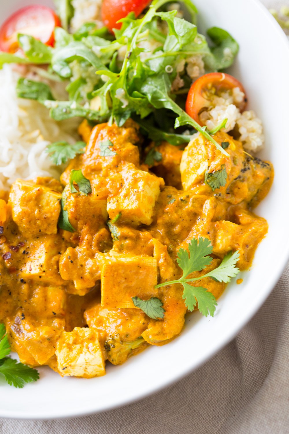 Tofu Achari Paneer - Tofu & Veggies in Achari Sauce made with Indian Pickling spices. Add chickpeas or more vegetables to make soy-free. #Vegan #Glutenfree #Recipe #Nutfree option #veganricha | VeganRicha.com