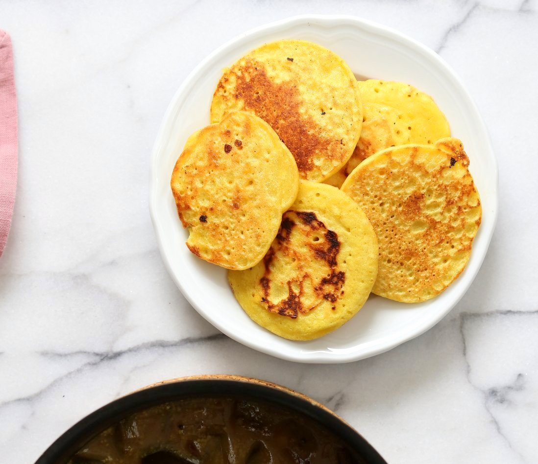 Lentil Fritters in Eggplant, Sweet Potato Coconut Stew - Bengali Inspired Chapor Ghonto. Indian Veggie Stew with Moong Dal patties. #Vegan #Glutenfree #Indian #Recipe #veganricha | VeganRicha.com