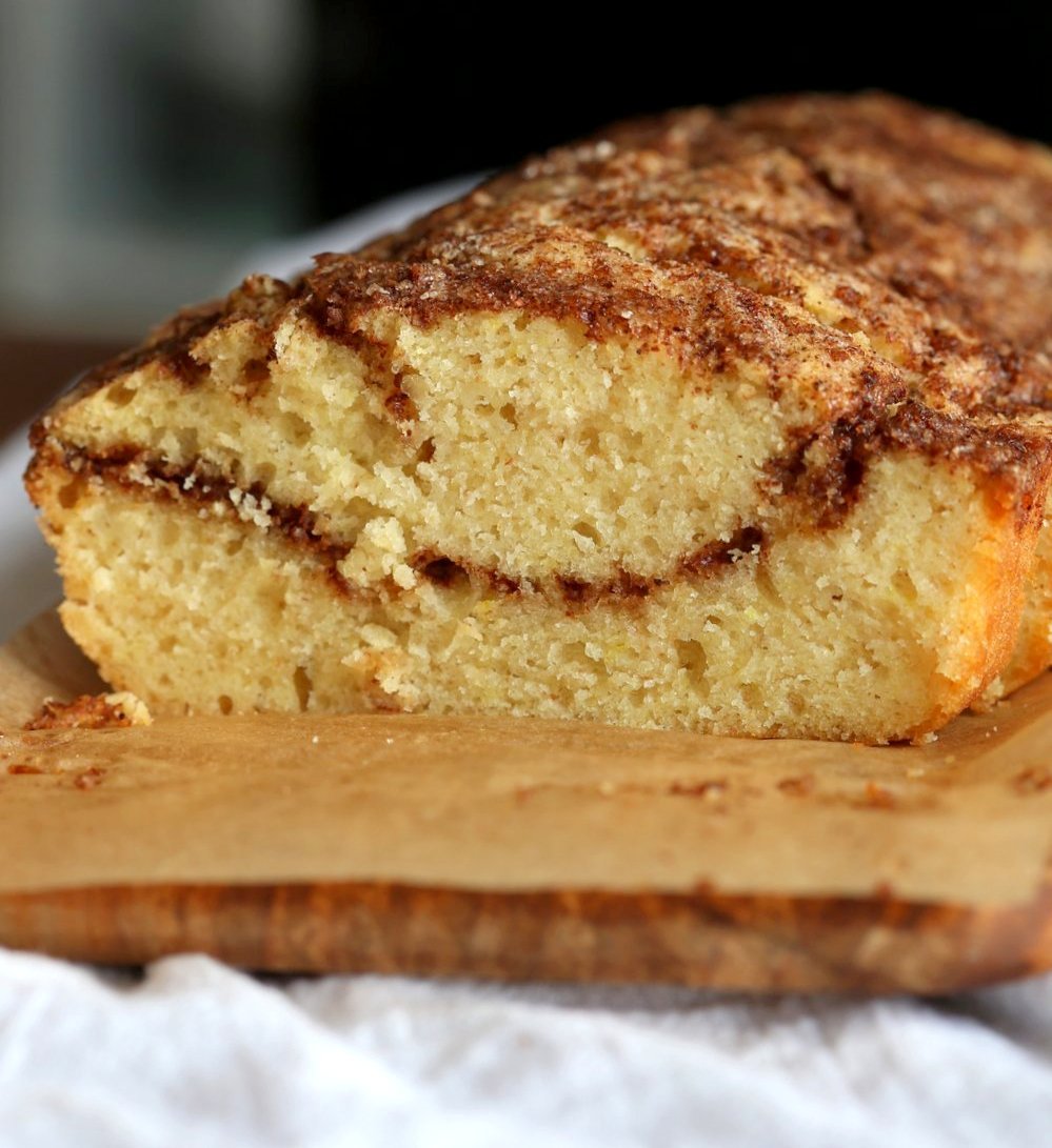 This Vegan Cinnamon Swirl Cake is super Easy and Quick. A simple yellow cake, swirled with cinnamon sugar makes for a delightful treat. Add some nuts into the swirl for variation #Vegan #Nutfree #Soyfree #Dessert #Recipe #veganricha | VeganRicha.com