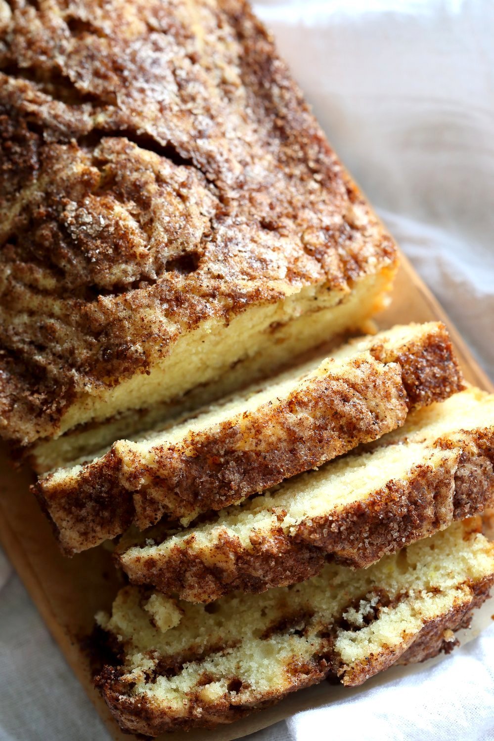 This Vegan Cinnamon Swirl Cake is super Easy and Quick. A simple yellow cake, swirled with cinnamon sugar makes for a delightful treat. Add some nuts into the swirl for variation #Vegan #Nutfree #Soyfree #Dessert #Recipe #veganricha | VeganRicha.com