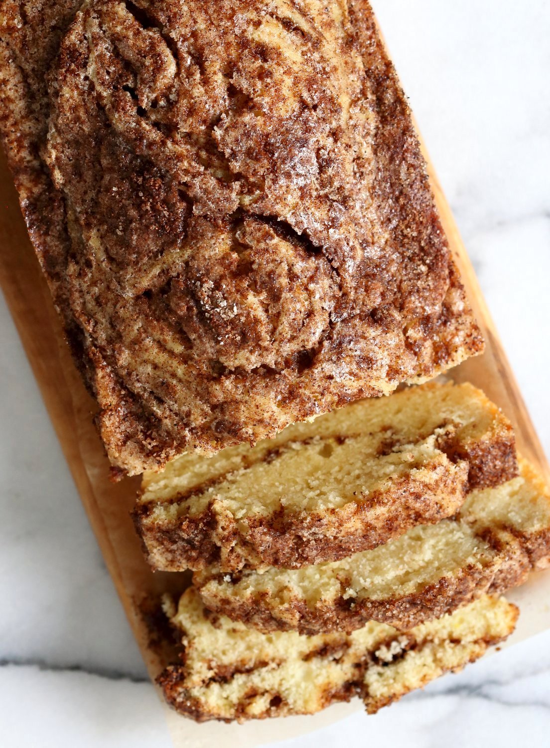 This Vegan Cinnamon Swirl Cake is super Easy and Quick. A simple yellow cake, swirled with cinnamon sugar makes for a delightful treat. Add some nuts into the swirl for variation #Vegan #Nutfree #Soyfree #Dessert #Recipe #veganricha | VeganRicha.com