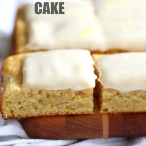 Vegan Lemon Cake with Cream Cheese Frosting. No added refined sugar in those soft and Delicious Lemon Cake! Make into cupcakes, loaf or a sheet pan cake. #Vegan #Soyfree #Recipe #lemoncake Can be nut-free #veganricha | VeganRicha.com