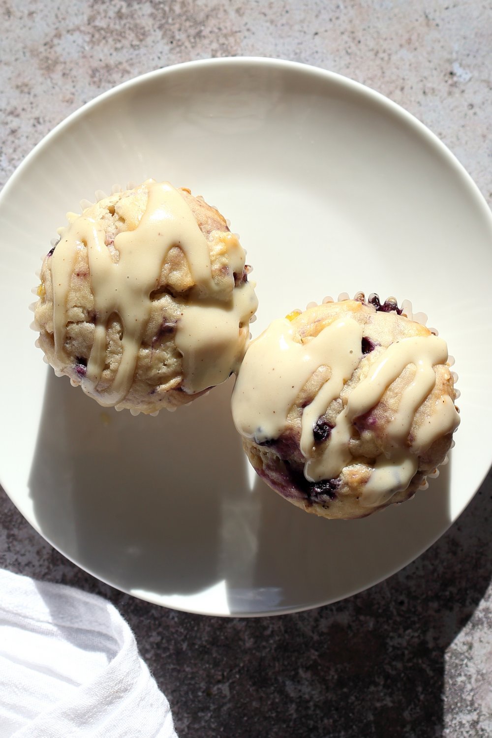 Vegan Blueberry Muffins with Cream Cheese & Pineapples. Blueberry Cheesecake Muffins! Soft, Moist, Delicious Pound Cake like Muffins. #Vegan #Soyfree #Recipe. #veganricha