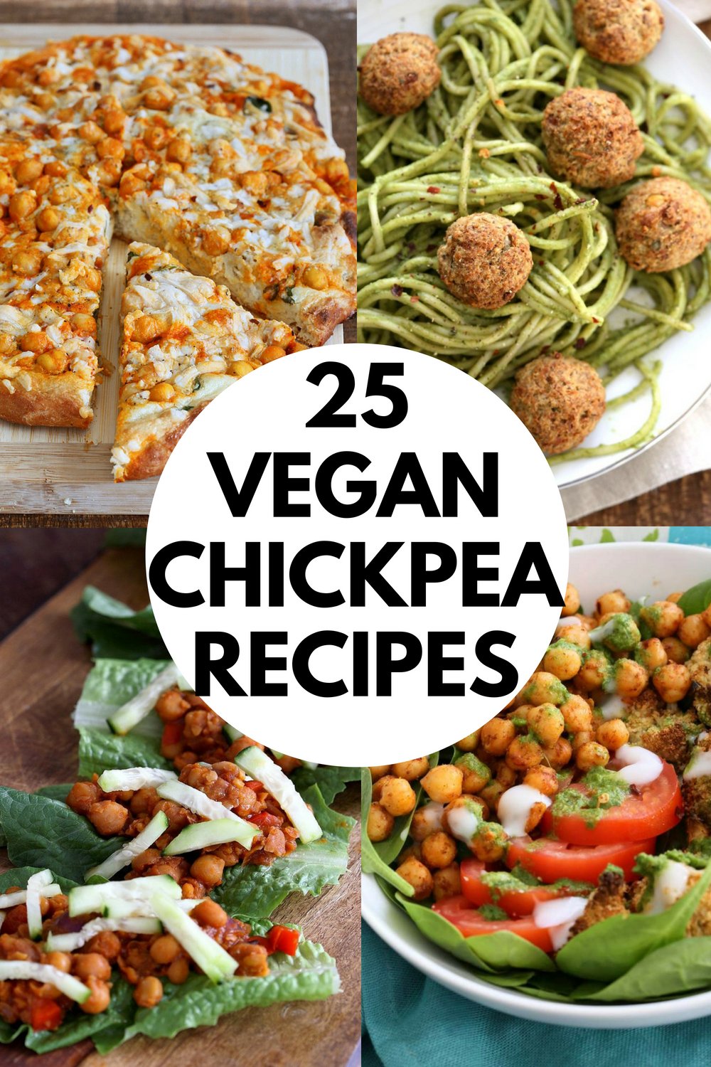 25 Easy Chickpea Recipes. Healthy Vegan Chickpea Recipes from curries, soups, and stews to bowls and pasta. Easy and delicious. Gluten-free and soy-free options. #veganricha #vegan #chickpeas