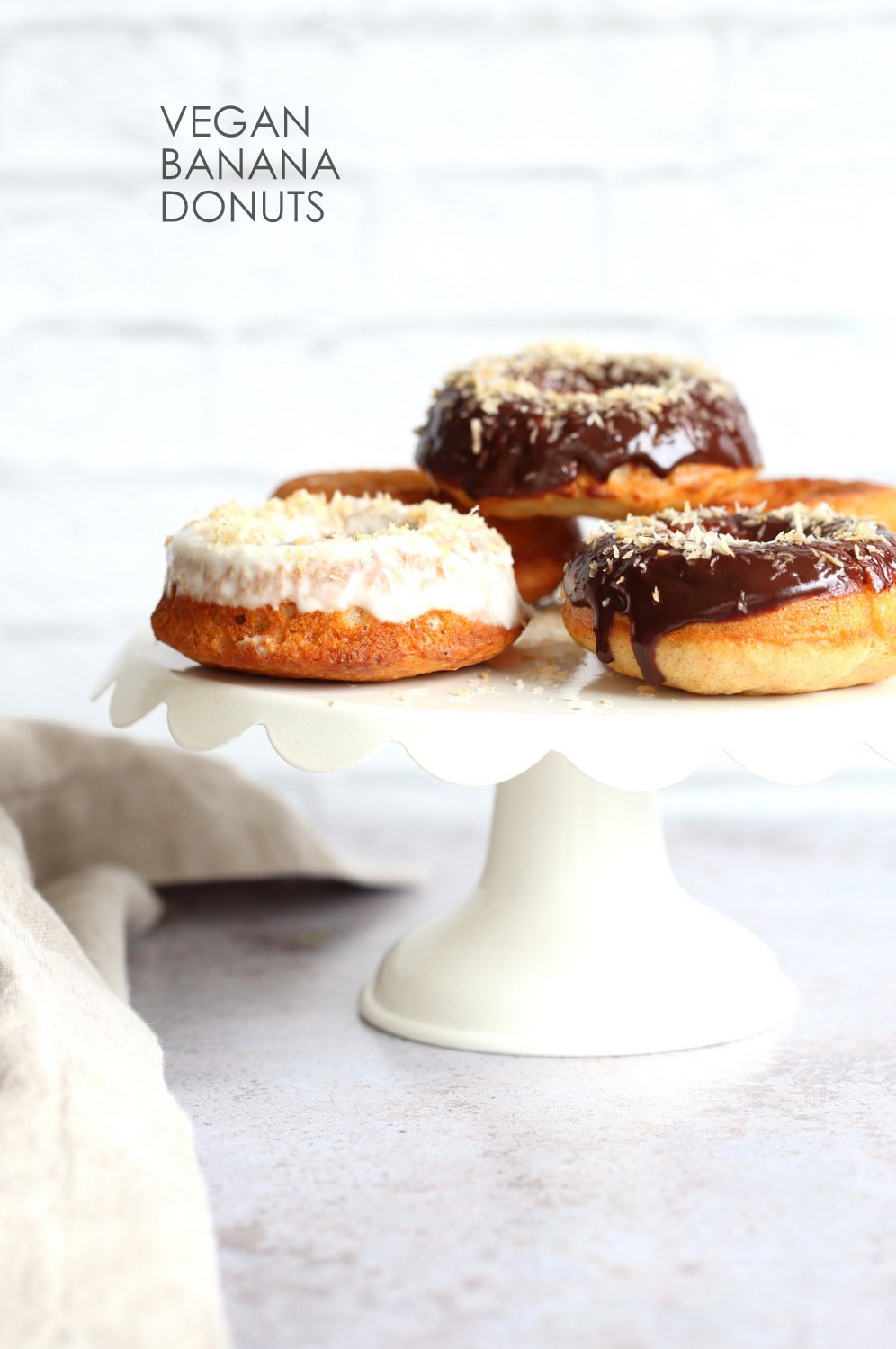 Vegan Banana Donuts. Banana Bread Doughnuts. 1 Bowl Easy Soft Baked Banana Donut Recipe for breakfast or snacking. #Vegan #Soyfree #Recipe #veganricha #glutenfreeoption