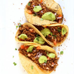 Cauliflower Taco Meat. Easy No Skillet Cauliflower Walnut Crumble. Use in tacos, wraps, burrito, nachos, salads! #Vegan #Glutenfree #soyfree #Recipe #Veganricha. Can be #nutfree | VeganRicha.com