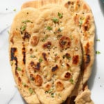 Whole Wheat Naan Bread. Soft, Amazing 100% Whole Grain Naan flatbread. Butter Naan Recipe. #Vegan #Soyfree #Nutfree #Recipe #veganricha | VeganRicha.com